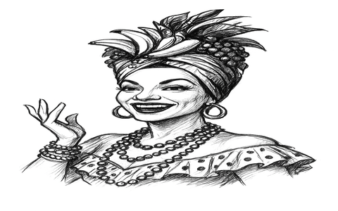 Carmen Miranda, a Pequena Notável que levou o samba ao mundo (Ilustração: Coelho)