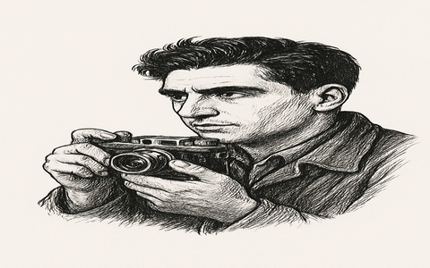 Robert Capa, o fotógrafo que transformou a guerra em memória (Ilustração: Coelho)